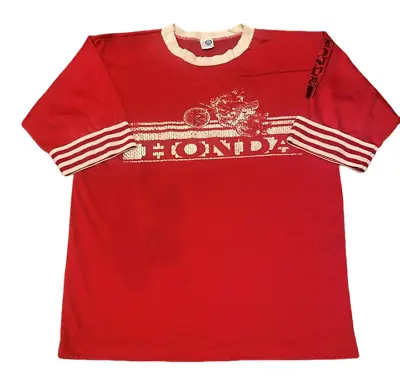 Vintage Honda Mesh T-shirt Shirt Red 7-Minute Sleeve Print Men's Size S • $79