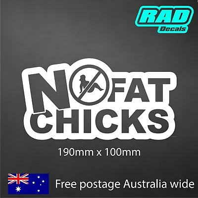 No Fat Chicks Die Cut Car Decal Funny Vinyl Sticker JDM Hoon Drift Turbo BNS Low • $6.95