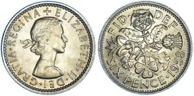 Lucky Sixpence -  ELIZABETH II - Choose Your Date - UK GB Wedding Gift Birthday • £0.99