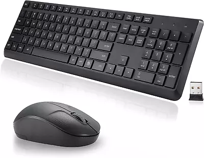 2.4 Ghz Wireless Keyboard And Mouse Combo Full-Sized USB Cordless Mouse Keyboar • $27.63