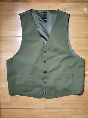 Bruno 5 Button Vest 2 Front Pockets Green Mens Size L • $15