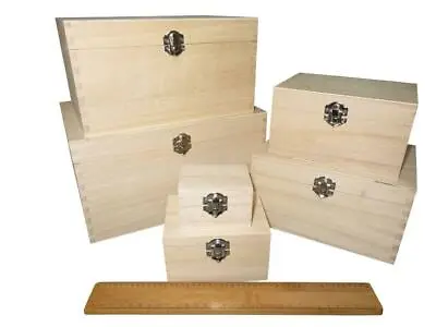 £18.99 • Buy Wooden Treasure Chest Storage Memory Box Keepsake Photos Personalise Gift Choose