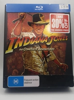 $32 • Buy Indiana Jones The Complete Adventures 1 2 3 & 4 (5-Disc Box Set) Blu-Ray