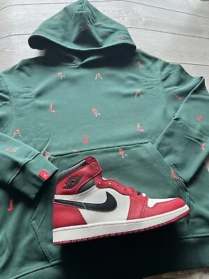 New $100 Size (M)Michael Jordan All Over Print Essential Green Fleece Hoodie • $55.99