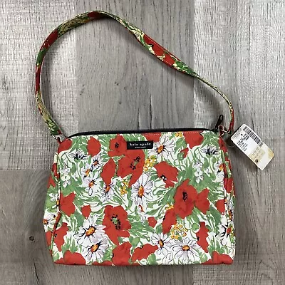 Vintage 90’s Kate Spade Hand Bag Clutch Red Floral Print Canvas Rare • $34.99