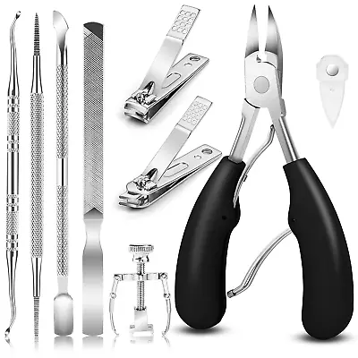 9PCS Toenail Clippers Tool Ingrown Toenail Treatment Stainless Steel Removal Ki • $11.83