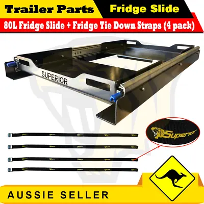 $210 • Buy Superior 80L Fridge Slide Rated To 220kg + Tie Down Straps X 4 Pc Ute Truck 4WD