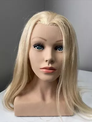 Training Mannequin Head With Real Human Hair Blend BLONDE Cosmetology Practice! • $199