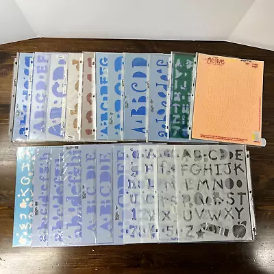 Stencils Alphabet And Numbers Lot Of 30 1 Inch 2 Inch Lettering Vintage Template • $17.83