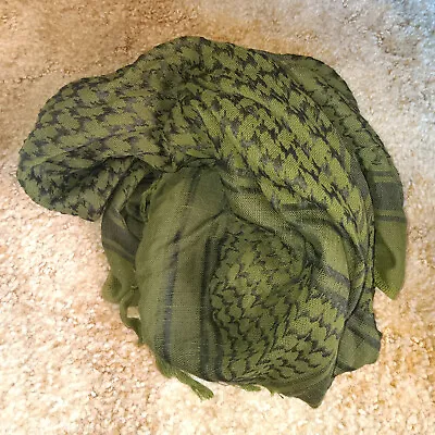 Tactical Desert Scarf Wrap Shemagh Head Neck Arab Scarves Green Black 38inx 38in • $11.99