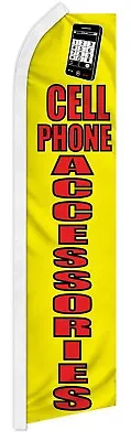 Cell Phone Accessories Yellow Advertising 2.5'x11.5' Super-Knit Poly Super Flag • $19.88