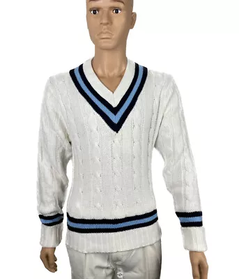 Men's Finden&Hales V Neck Cricket Jumper Long Sleeve Casual Wear Sweater Jersey • £14.99