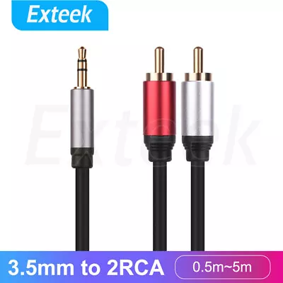 3.5mm Male To 2 RCA  Aux Auxiliary Stereo Audio Y Converter Adapter 0.5M - 5M • $8.95