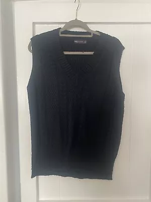 Marks And Spencer V Neck Knitted Pullover Sleeveless Vest Jumper Mediu • £9.99