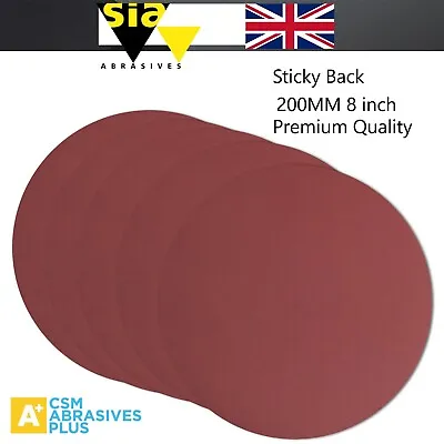 £3.99 • Buy Quality 200mm Self Adhesive / Sticky Backed Aluminium Oxide Sanding Disc - PTS