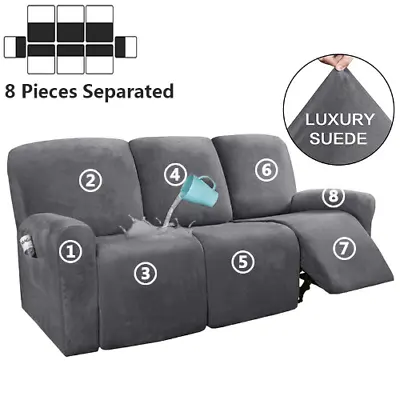 Recliner Sofa Cover Elastic All-inclusive For Suede Lounger Armchair Couch Cover • $64.07