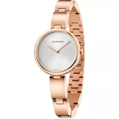 CALVIN KLEIN Wavy Quartz Silver Dial Ladies Watch K9U23646 • £119