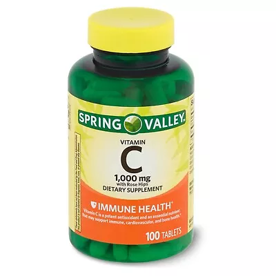 Spring Valley Vitamin C With Rose Hip Immune Health 500mg 100 Tablets • $14.50