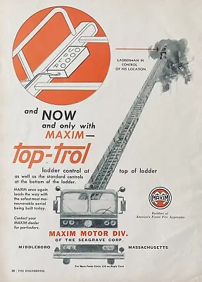 1968 Ad.(m22)~seagrave Co. Maxim Motor Div. Middleboro Mass. Top-trol Ladder • $7.49