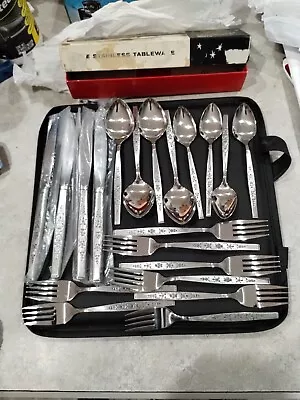 Vintage 1967 Oneida Stainless Tableware Silverware Flatware Complete Set • $15