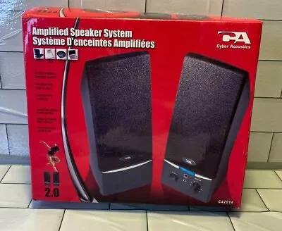 Cyber Acoustics CA-2014 Powered Amplified Computer 2.0 Speaker System Laptop NEW • $11.83
