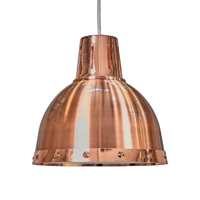 Copper Domed Lampshade Metal Ceiling Pendant Easy Fit Living Room Light Shade • £12.99