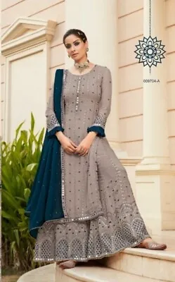Bridal Heavy Indian Pakistani Designer Eid Party Wear Floral Dress Anarkali Gown • £40.33