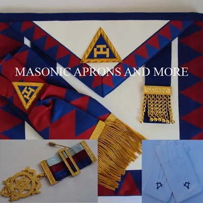 Masonic Regalia Royal Arch Provincial Apron Sash Gloves & Jewel Set (Leather) • $117.43