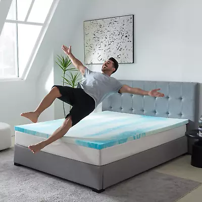 Full Mattress Topper 2 Inch Memory Foam Mattress Topper With Cooling Gel Infusio • $74.68