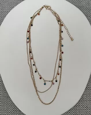 New By Charlotte 18K Gold Plated Coloured Enamel 3 Layered NECKLACE • $85