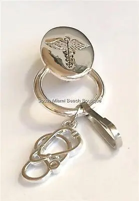 Caduceus Lanyard Pin Eyeglass ID Badge Holder Doctor MD RN LPN Nursing Gift • $9.99