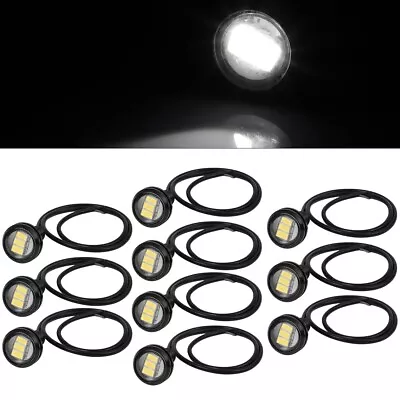 10x White Eagle Eye 18mm 9w Motor Car Tail Brake Turn Signal Fog Drl Led Lights • $11.58