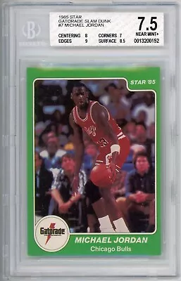 1985 Star Gatorade Slam Dunk Complete Set With Michael Jordan Rookie RC BGS 7.5 • $310