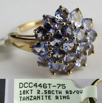 10k SOLID GOLD Ring TANZANITE Gemstone Yellow Size 7 Womens NEW + TAG + BOX! • $399.99