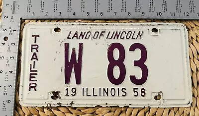 1958 Illinois TRAILER License Plate ALPCA Garage Decor AACA 83 Low Number • $120