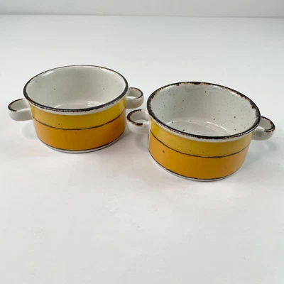 £46.60 • Buy 2 Vintage Mid Century Handle Stonehenge Midwinter Sun England Soup Bowls 4 1/2 