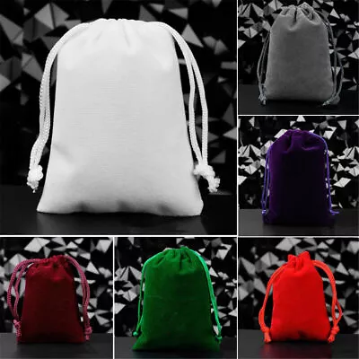 2X Small Gift Bag Velvet Cloth Drawstring Bag Jewelry Ring Pouch Wedding Favors • $1.60