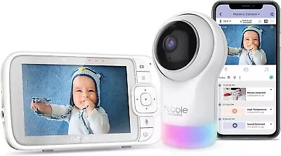 Hubble Nursery Pal Glow+ 5 Inch Video Baby Monitor White Used • £64.99