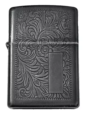 1997 ZIPPO Black Venetian Lighter - Rare Colour - Date Code K - XII • $99.98