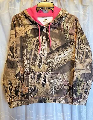 Mossy Oak Camouflage Pullover Hoodie Hot Pink Shadow Leaves Trees Womens Medium • $11.95