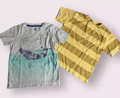 Zara Tea Collection Boys Short Tee Shirt Stripe Yellow Animal Graphic 5 LOT • $18.99