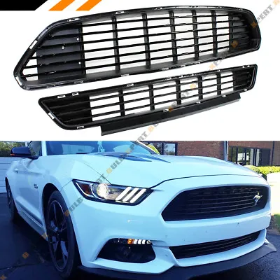 For 2015-17 Ford Mustang Blk California Edition Front Bumper Upper + Lower Grill • $114.99