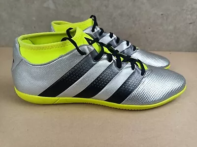 Adidas Ace 16.3 Indoor Soccer Football Boots Silv Black Yellow Mens US12 UK 11.5 • $39.99