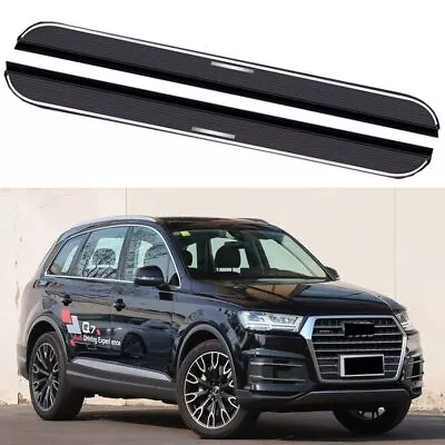 Fixed Running Board Fits For Audi Q7 2016-2023 Side Step Nerf Bar Pedals Black • $623.02