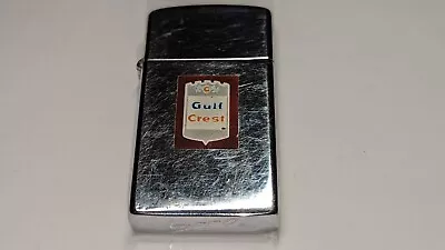 Vintage Slim Zippo Lighter Gulf Crest • $114.39