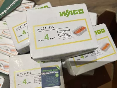 Wago 221-415 5 Way Connector Block Terminal Electric Cable Wire Clamp Box Of 25 • £14.99