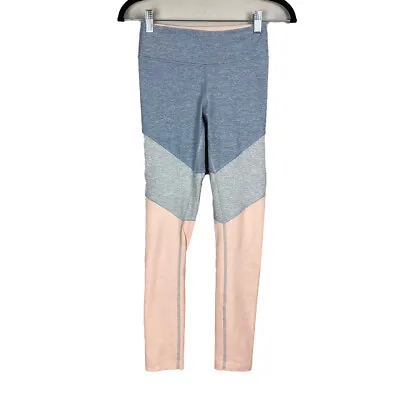 $24.95 • Buy Outdoor Voices Leggings 7/8 Springs Color Block Pink Blue Gray Size XS