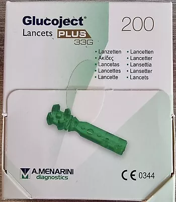 Glucoject Lancets Plus 33 Gauge Box Of 200 LANCETS • £8