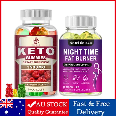 Keto Gummies Advanced Ketone Weight Loss Night Time Fat Burner Detox Supplement • $22.99