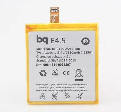 £13.04 • Buy Battery/Battery - Smartphone Bq E4.5 BT-2150-259 2150mAh 3.8v